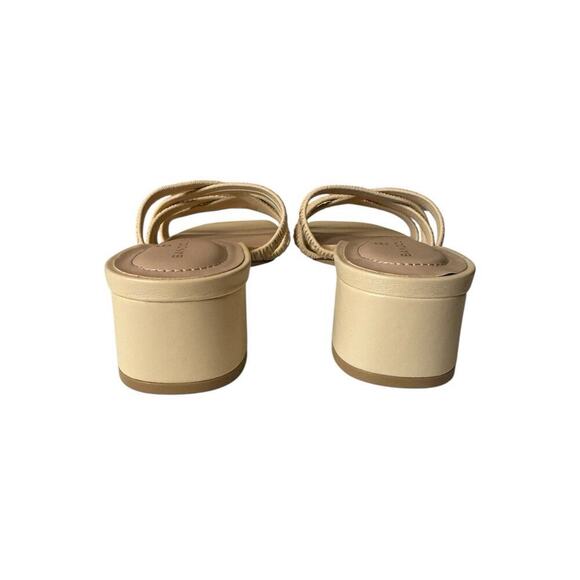 Bandolino Runrun 3 Criss Cross Sandals Beige Yellow Block Heel Women’s 8M - Picture 5 of 8